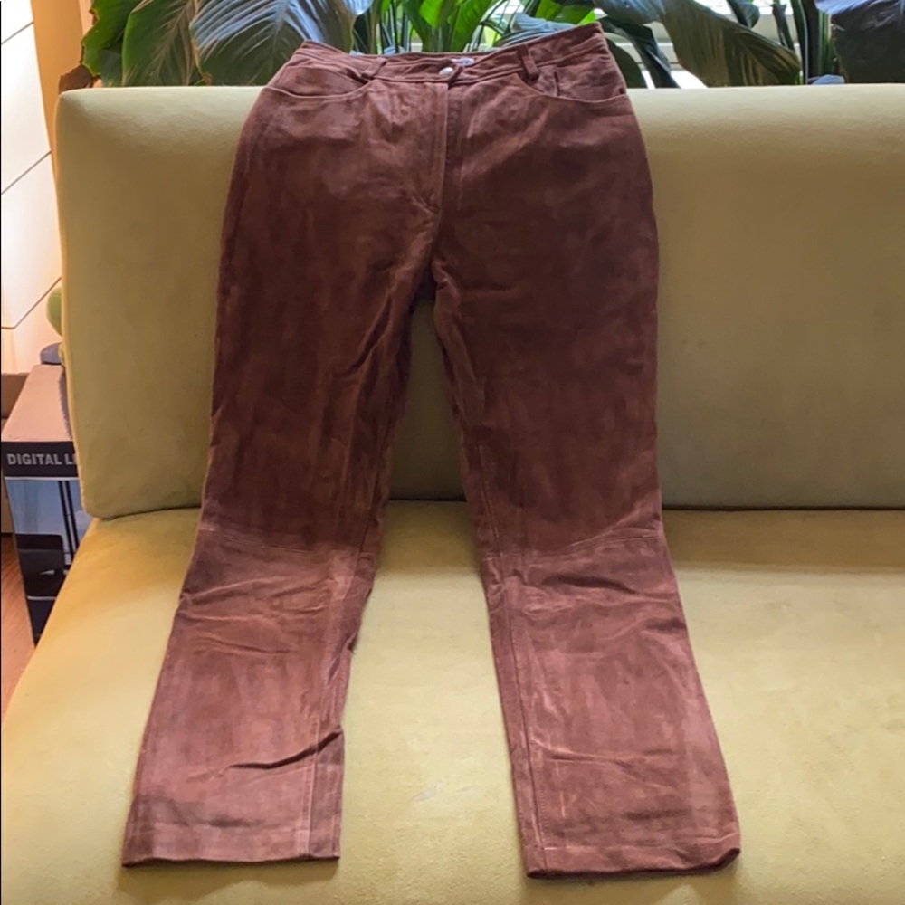 Andrew Marc Suede Leather Jeans - Picture 5 of 6